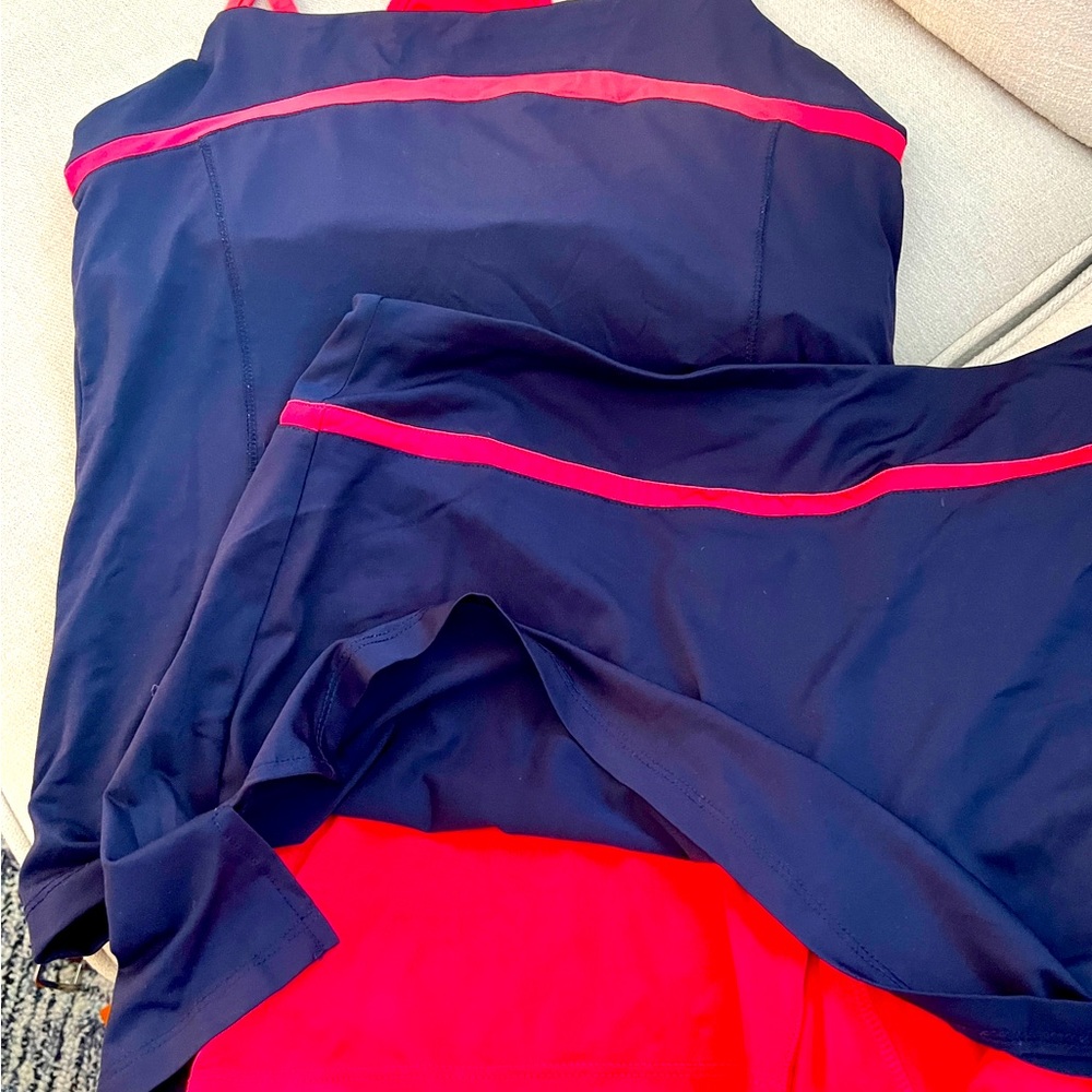 FILA Ladies Navy with Orange Tennis Outfit, Size L